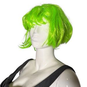lime neon Green Women's Wig short hair cosplay‎ Halloween